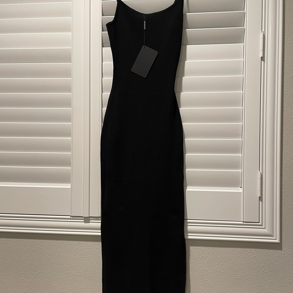 High slit midi knit dress